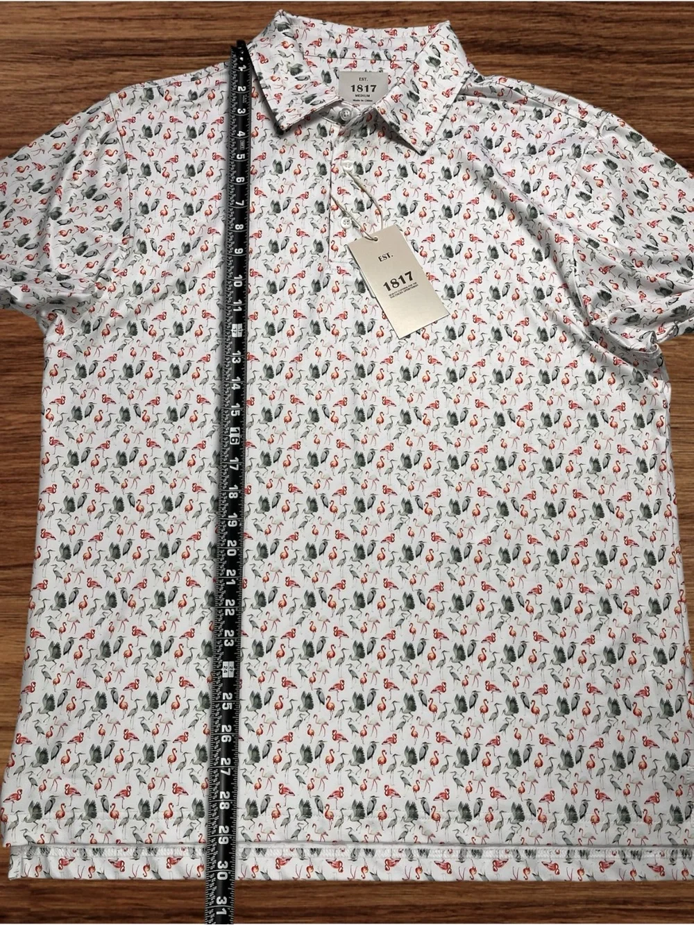 EST. 1817 Men’s White Performance Golf Polo. Medium - Picture 6 of 9